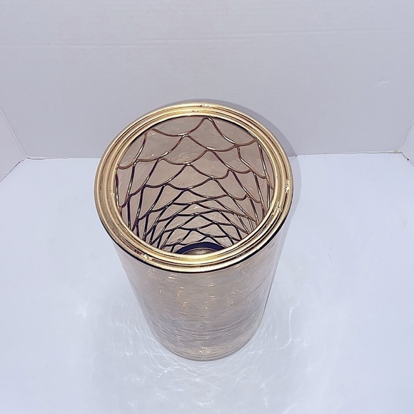 Large Glass & Metal Gold Candle Holder - Picture 6 of 6